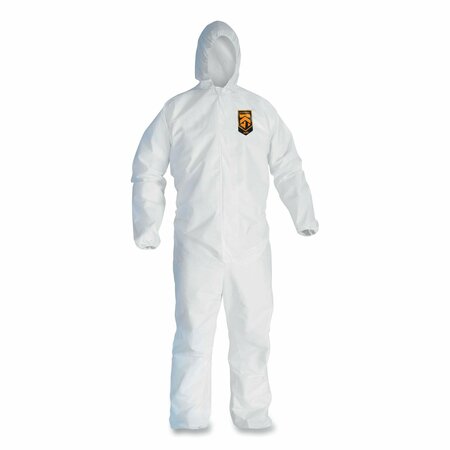KLEENGUARD A45 Liquid/Particle Protection Surface Prep Coverall, Elastic Wrist/Ankle/Hood, 2XL, White, 25PK KCC41507